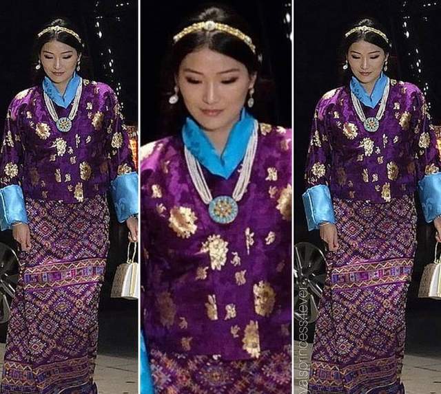 紫色传统礼服好美五公主成了背景板尊龙凯时链接不丹王后闪耀印度一袭(图7)